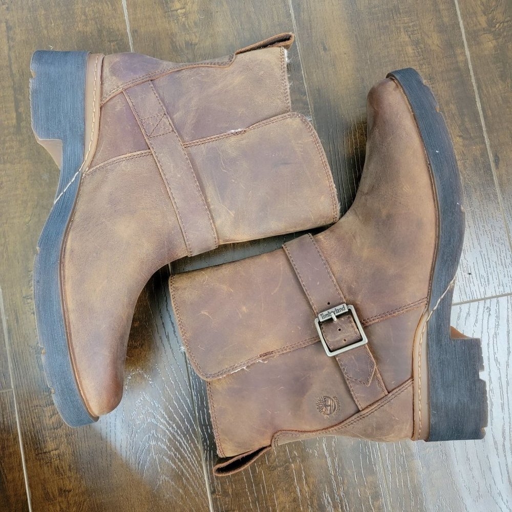 Timberland Brown Leather Women's Winter Rain Boots - Picture 7 of 10